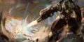 Croque's mech “Dirac” during the battle against Raven in Chapter 2.